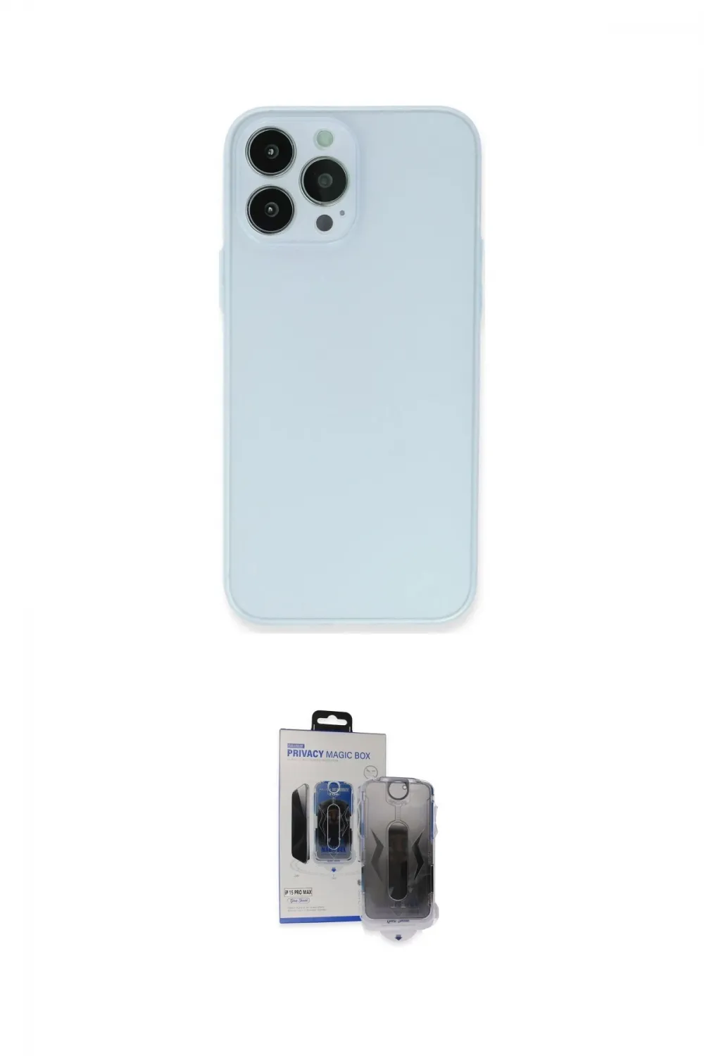 ieg™ iPhone 15 Pro Max Kılıf Atlas Minimal Prime - Siyah Vanessa Magic Hayalet Cam