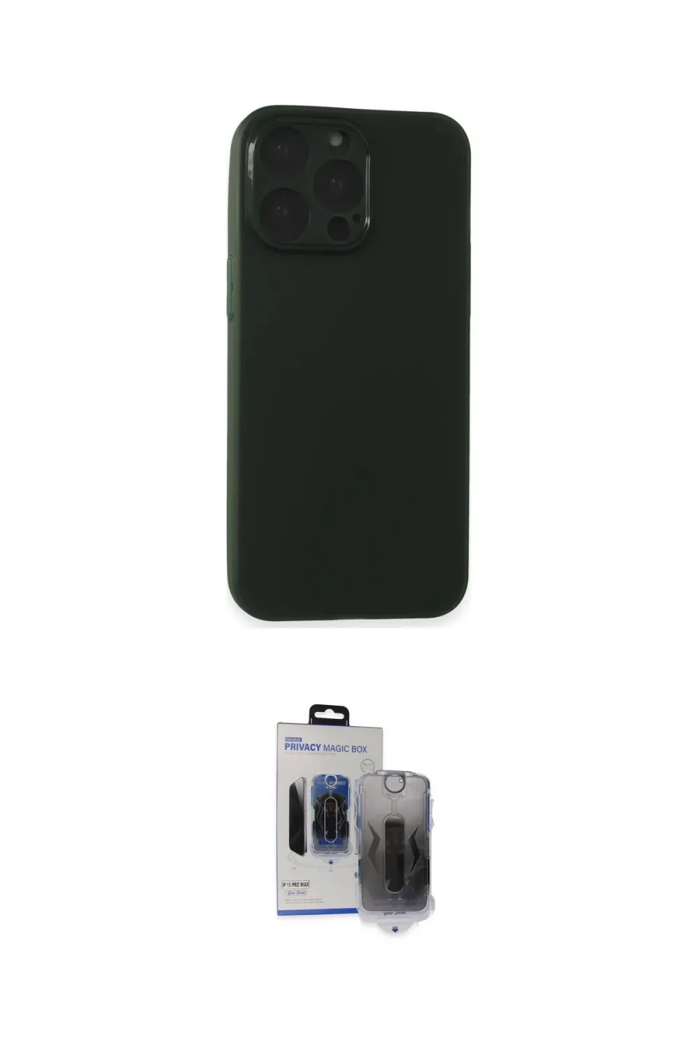ieg™ iPhone 15 Pro Max Kılıf Atlas Minimal Prime - Siyah Vanessa Magic Hayalet Cam