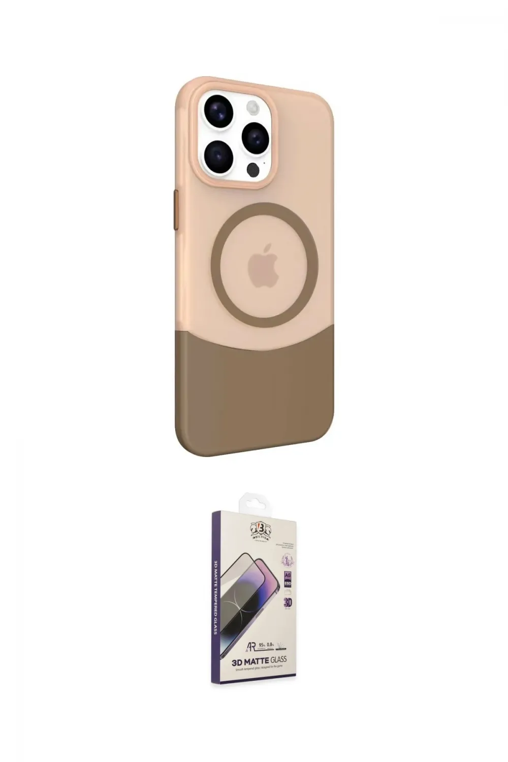 ieg™ iPhone 15 Pro Max Kılıf Çekirdek Asil Özel Seri - Siyah Bilvis 3D Mat Cam Ekran Koruyucu
