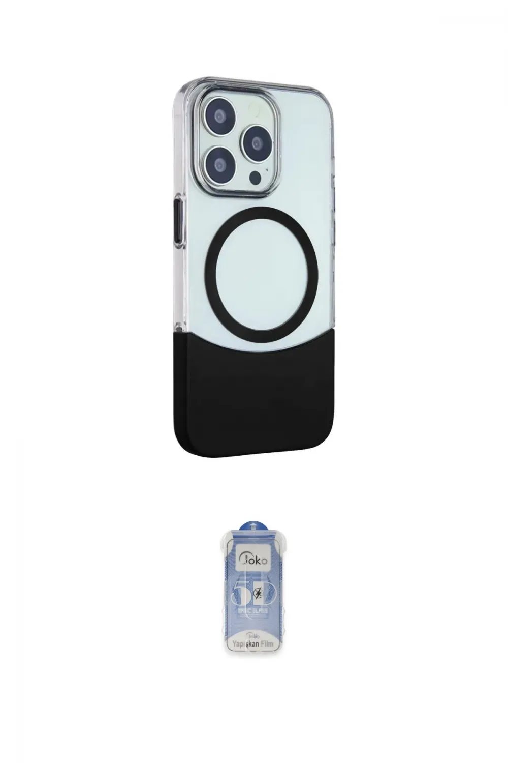 ieg™ iPhone 15 Pro Max Kılıf Çekirdek Asil Özel Seri - Siyah Joko Magic 5D Cam