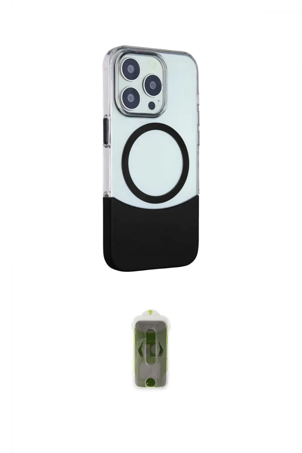 ieg™ iPhone 15 Pro Max Kılıf Çekirdek Asil Özel Seri - Siyah Joko Magic 5D Hayalet Cam