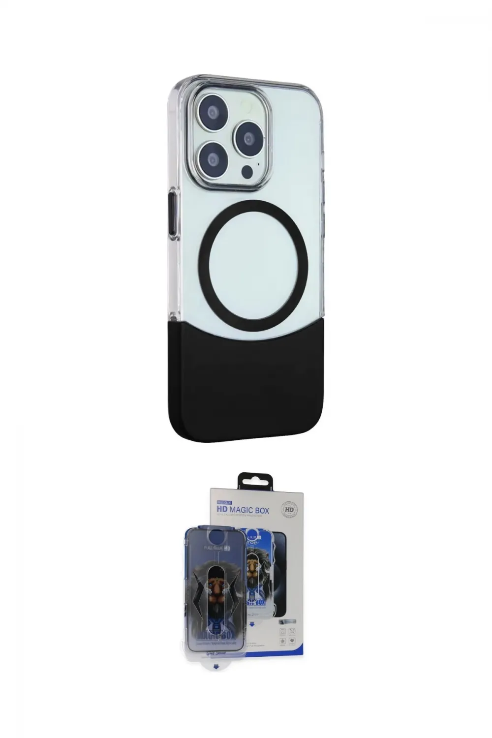 ieg™ iPhone 15 Pro Max Kılıf Çekirdek Asil Özel Seri - Siyah Vanessa Magic Cam