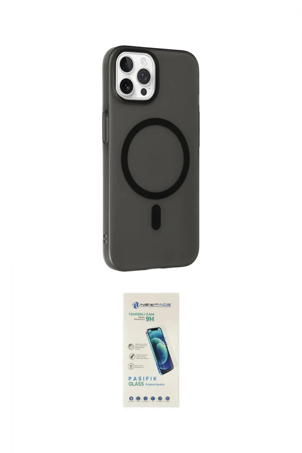 ieg™ iPhone 15 Pro Max Kılıf Çekirdek Modern Prime - Şeffaf Pasifik Cam Ekran Koruyucu