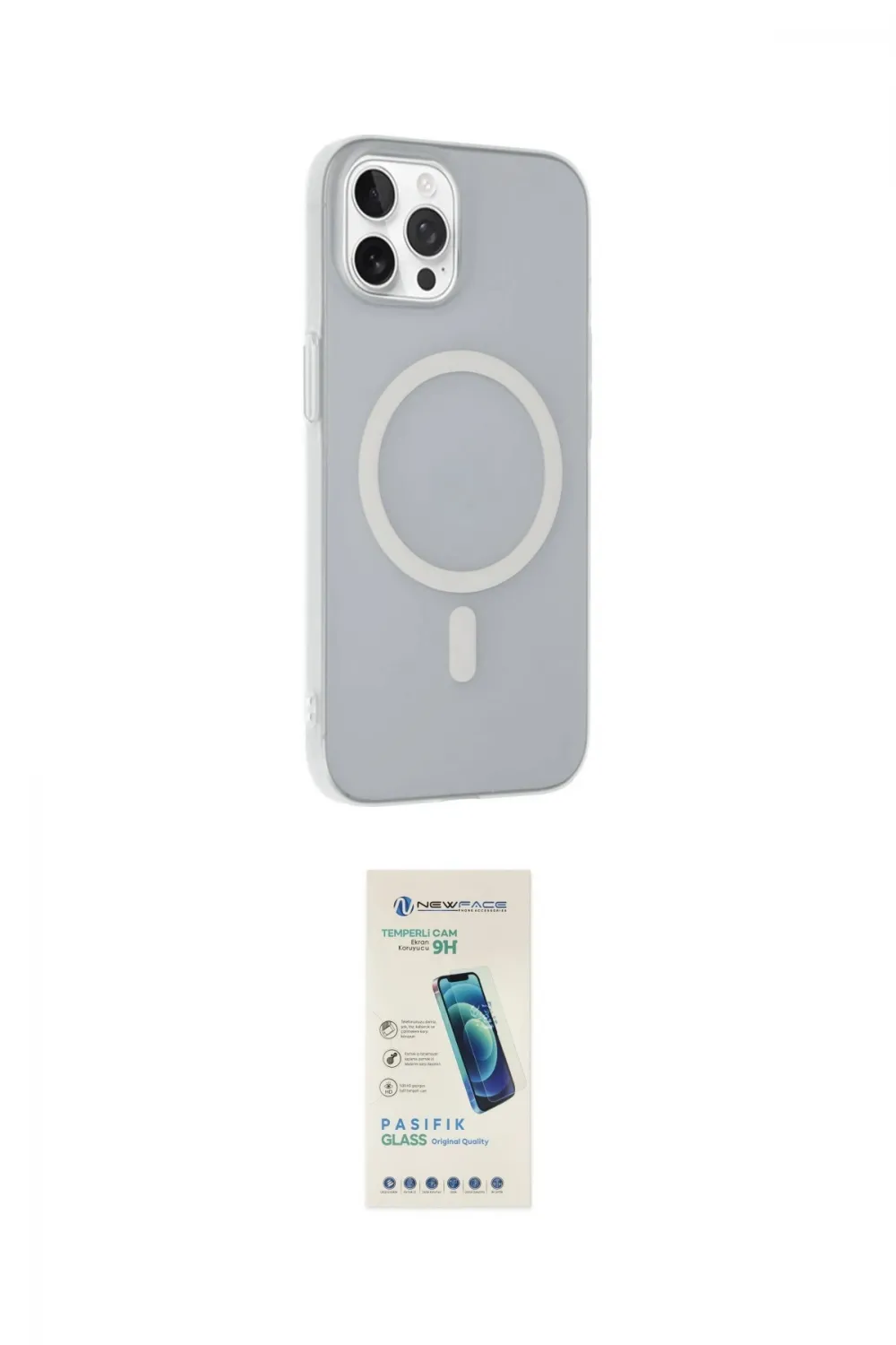 ieg™ iPhone 15 Pro Max Kılıf Çekirdek Modern Prime - Şeffaf Pasifik Cam Ekran Koruyucu