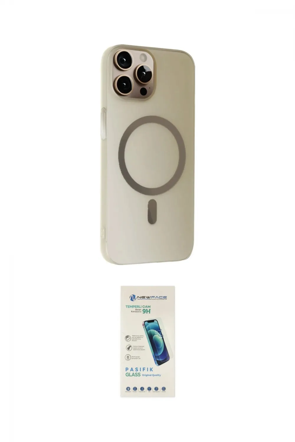 ieg™ iPhone 15 Pro Max Kılıf Çekirdek Modern Prime - Şeffaf Pasifik Cam Ekran Koruyucu