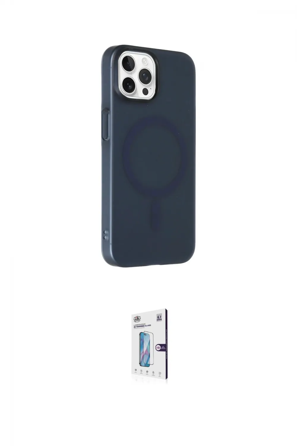 ieg™ iPhone 15 Pro Max Kılıf Çekirdek Modern Prime - Siyah Bilvis 0.18mm Plus Cam Ekran Koruyucu
