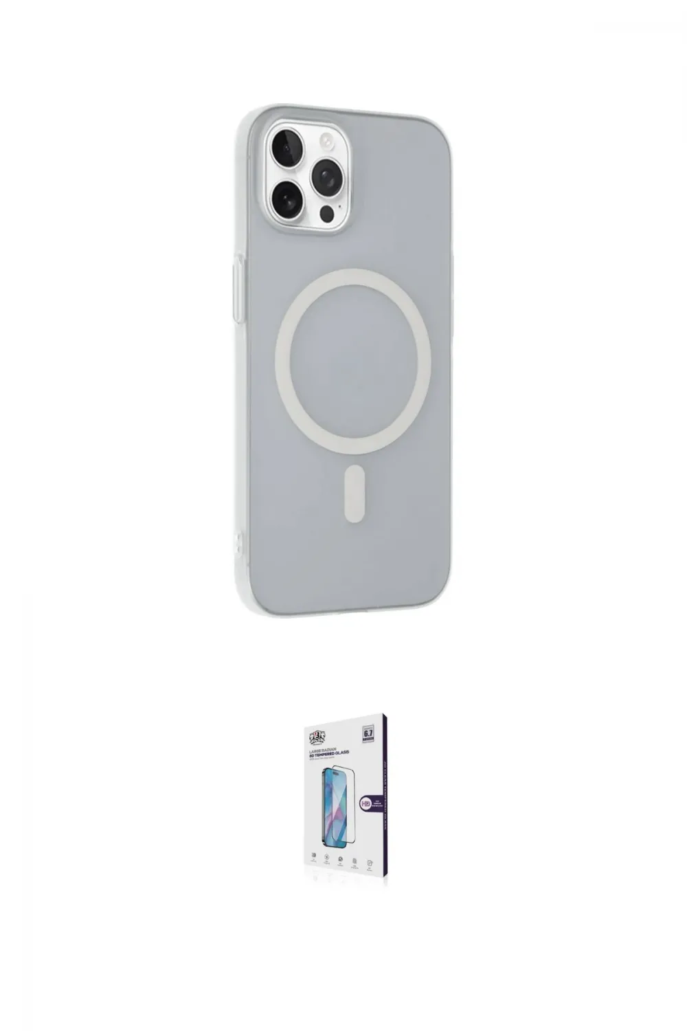 ieg™ iPhone 15 Pro Max Kılıf Çekirdek Modern Prime - Siyah Bilvis 0.18mm Plus Cam Ekran Koruyucu