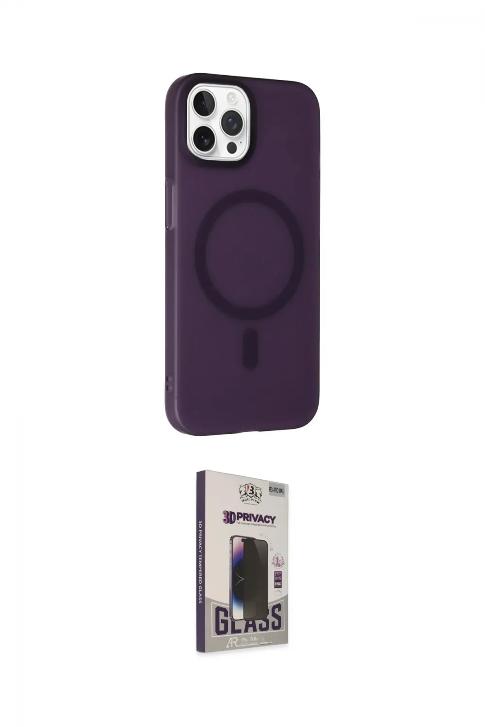 ieg™ iPhone 15 Pro Max Kılıf Çekirdek Modern Prime - Siyah Bilvis Hayalet Cam Ekran Koruyucu