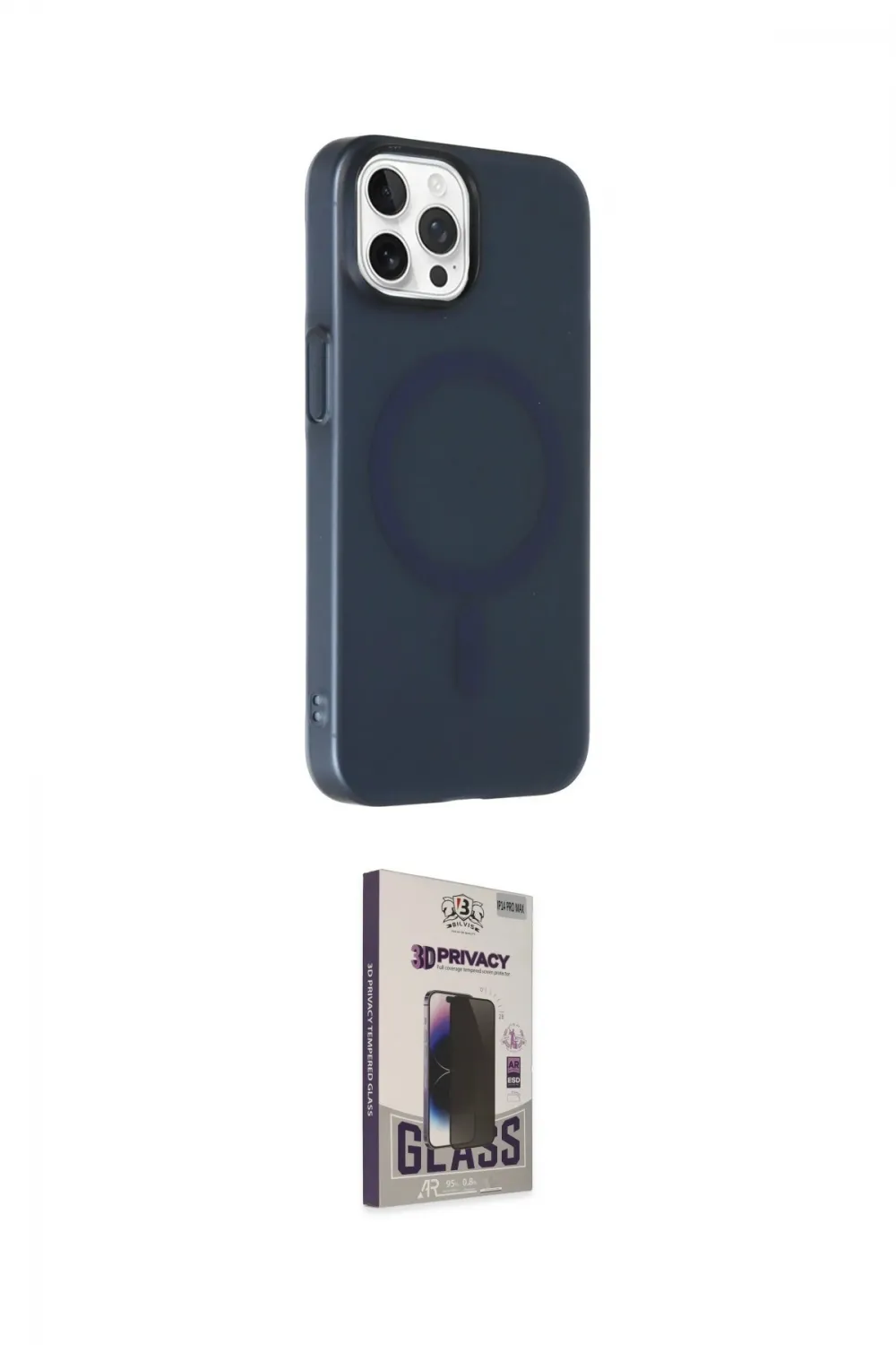 ieg™ iPhone 15 Pro Max Kılıf Çekirdek Modern Prime - Siyah Bilvis Hayalet Cam Ekran Koruyucu