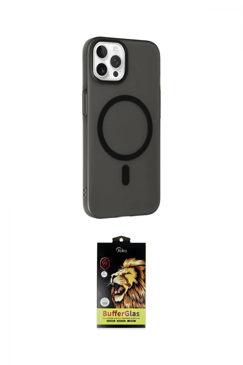 ieg™ iPhone 15 Pro Max Kılıf Çekirdek Modern Prime - Siyah Buffer Cam Ekran Koruyucu