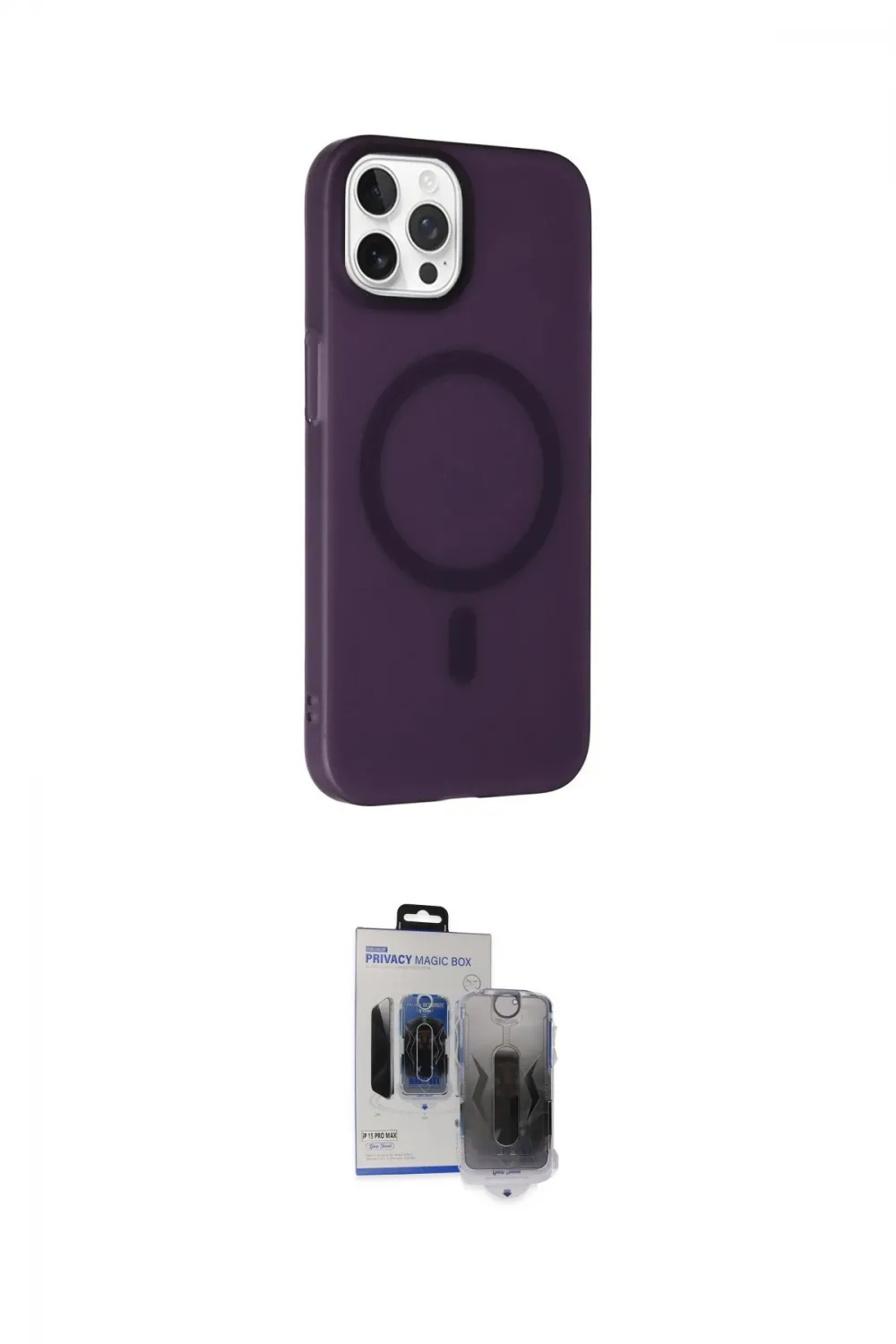 ieg™ iPhone 15 Pro Max Kılıf Çekirdek Modern Prime - Siyah Vanessa Magic Hayalet Cam