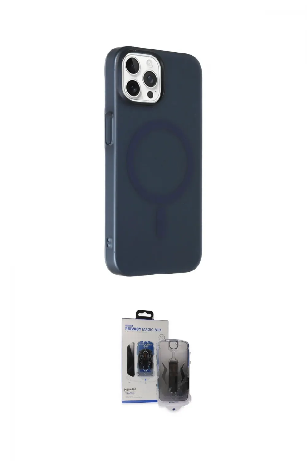 ieg™ iPhone 15 Pro Max Kılıf Çekirdek Modern Prime - Siyah Vanessa Magic Hayalet Cam