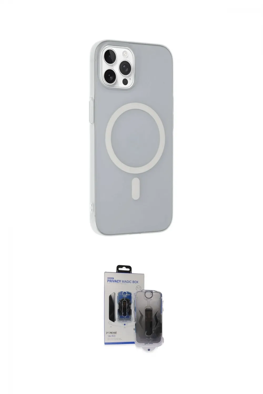 ieg™ iPhone 15 Pro Max Kılıf Çekirdek Modern Prime - Siyah Vanessa Magic Hayalet Cam