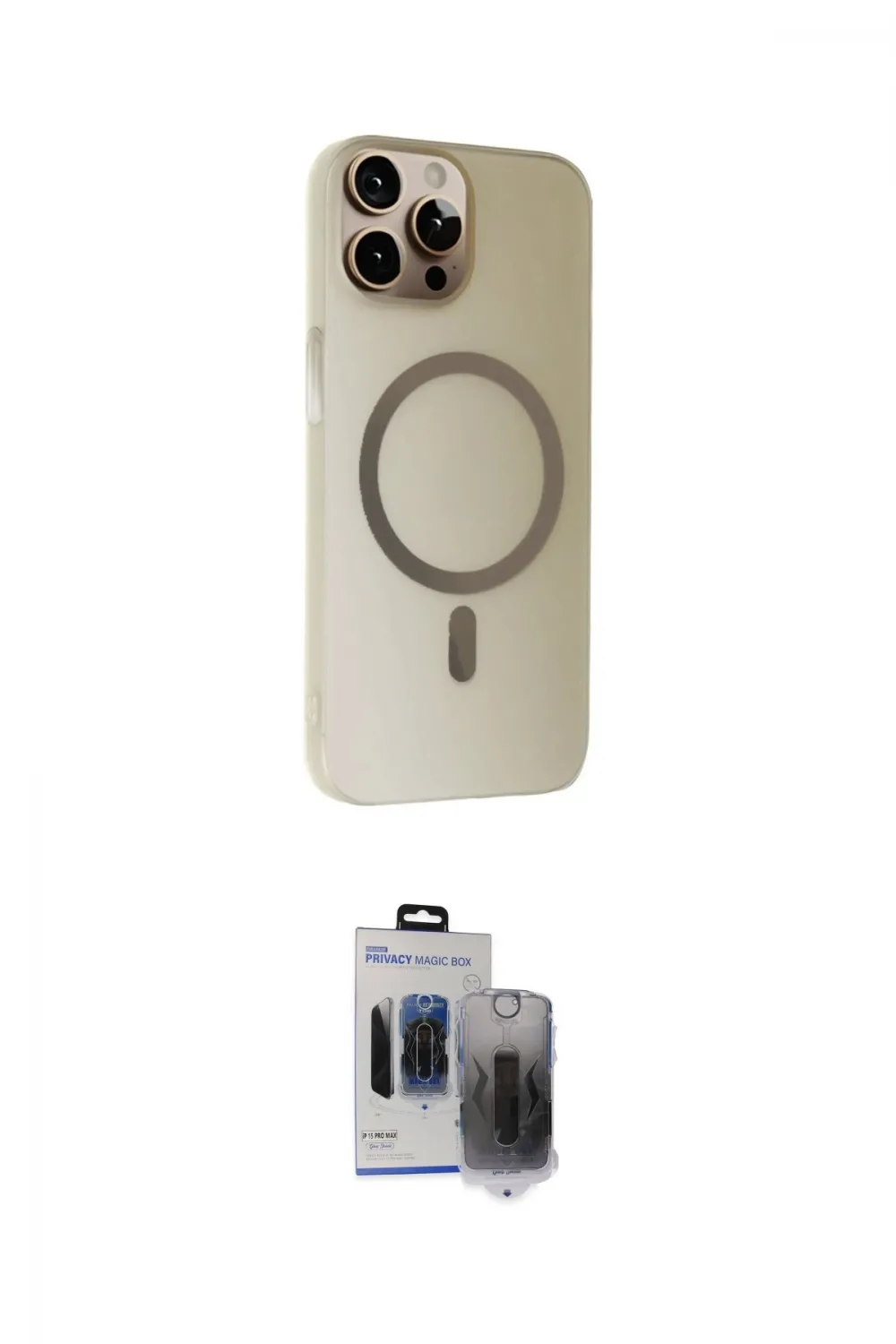 ieg™ iPhone 15 Pro Max Kılıf Çekirdek Modern Prime - Siyah Vanessa Magic Hayalet Cam