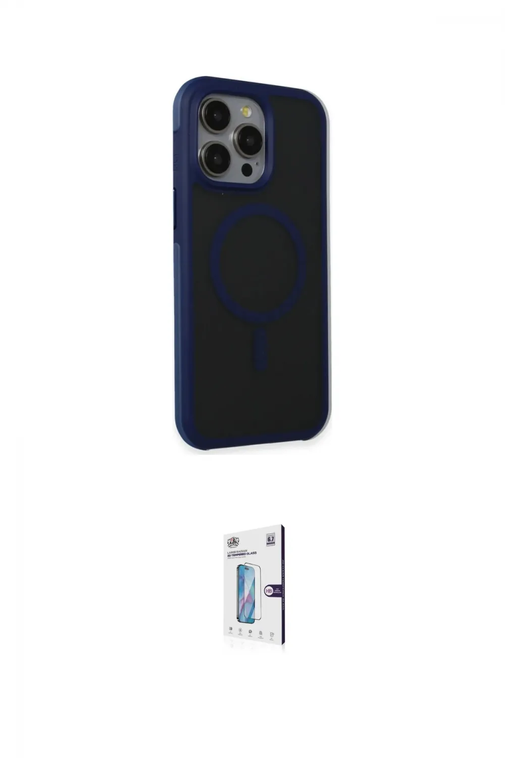 ieg™ iPhone 15 Pro Max Kılıf Çekirdek Yansıma Prime - Siyah Bilvis 0.18mm Plus Cam Ekran Koruyucu