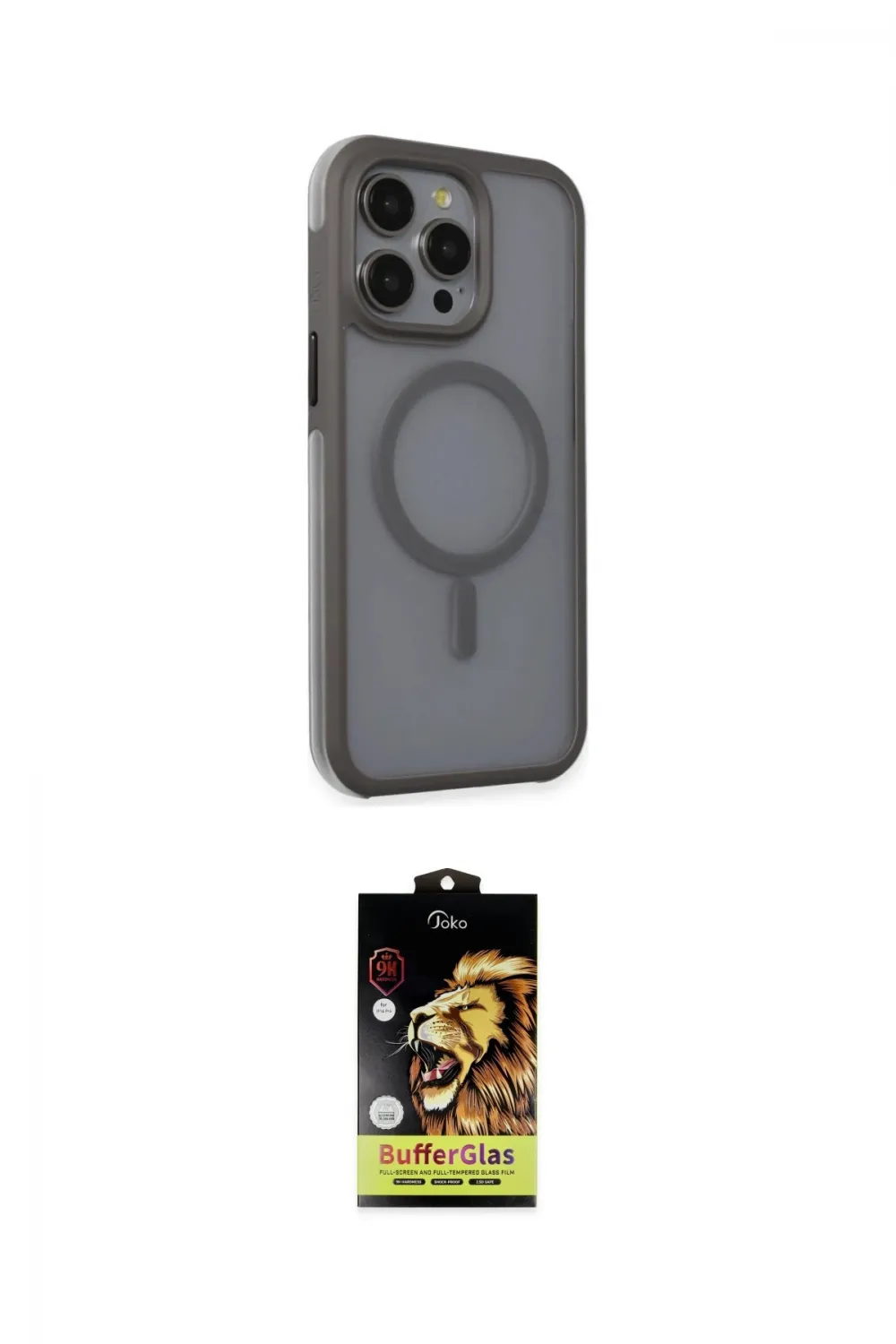 ieg™ iPhone 15 Pro Max Kılıf Çekirdek Yansıma Prime - Siyah Buffer Cam Ekran Koruyucu