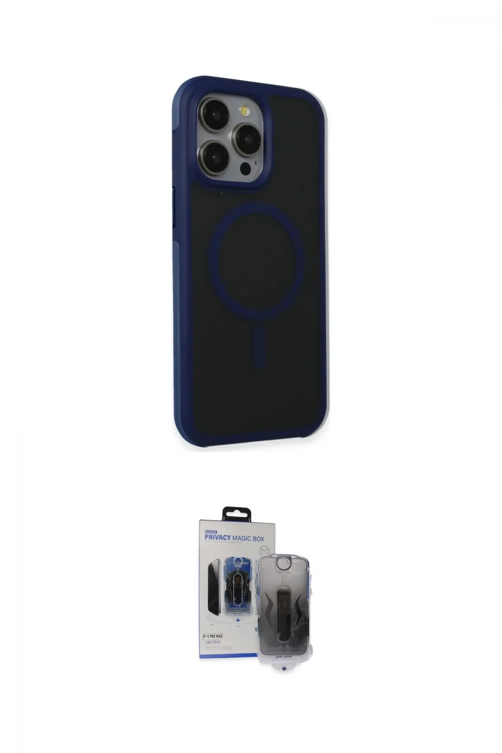 ieg™ iPhone 15 Pro Max Kılıf Çekirdek Yansıma Prime - Siyah Vanessa Magic Hayalet Cam