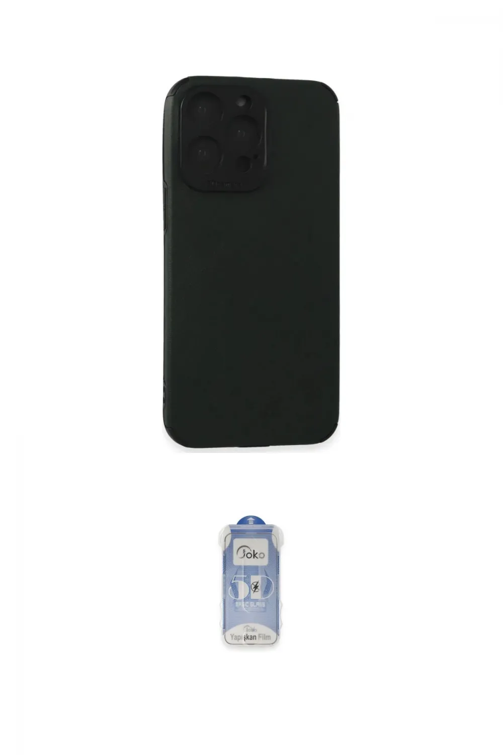 ieg™ iPhone 15 Pro Max Kılıf Doruk Asil Koleksiyonu - Siyah Joko Magic 5D Cam