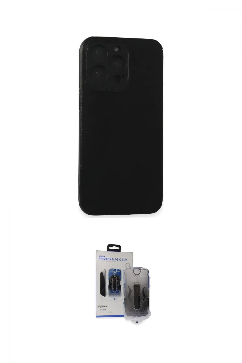 ieg™ iPhone 15 Pro Max Kılıf Doruk Asil Koleksiyonu - Siyah Vanessa Magic Hayalet Cam