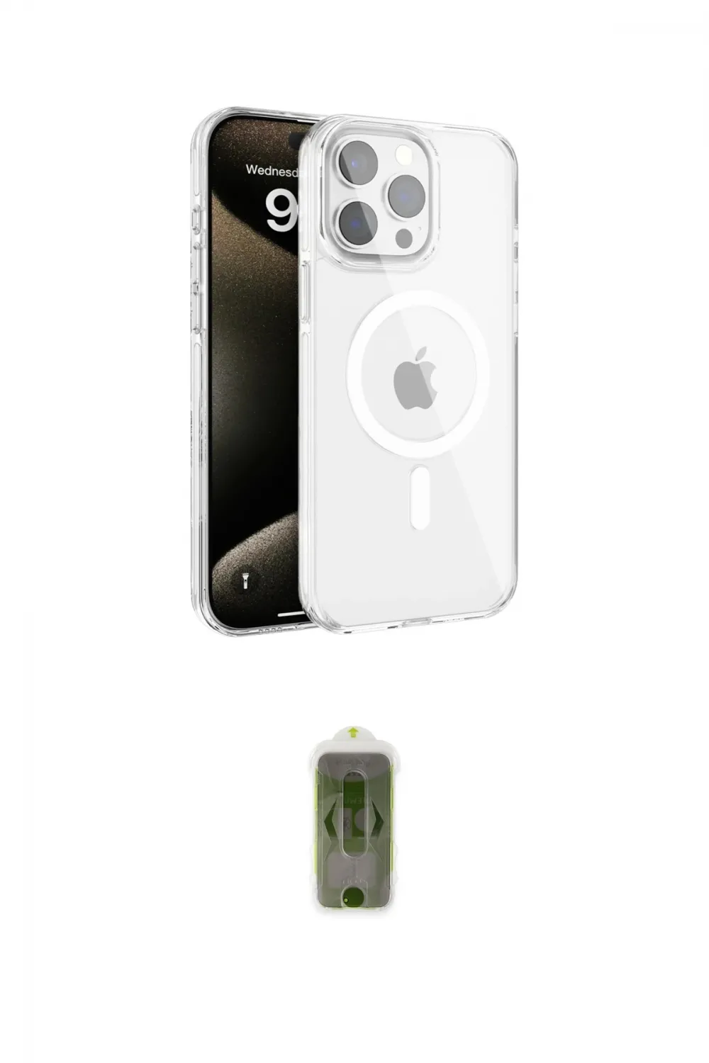 ieg™ iPhone 15 Pro Max Kılıf Doruk Doku Özel Seri - Siyah Joko Magic 5D Hayalet Cam