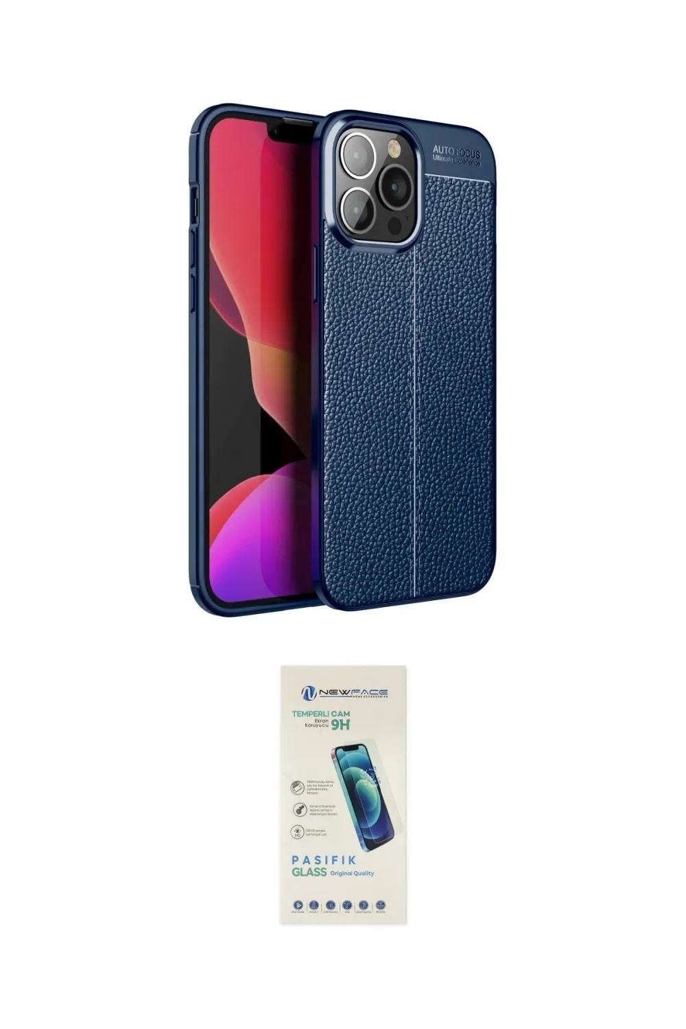 ieg™ iPhone 15 Pro Max Kılıf Doruk Klasik Özel Seri - Şeffaf Pasifik Cam Ekran Koruyucu