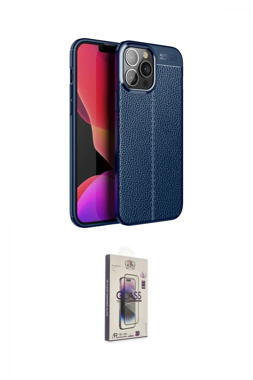 ieg™ iPhone 15 Pro Max Kılıf Doruk Klasik Özel Seri - Siyah Bilvis 3D Cam Ekran Koruyucu
