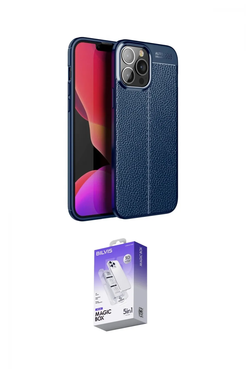 ieg™ iPhone 15 Pro Max Kılıf Doruk Klasik Özel Seri - Siyah Bilvis 5in1 3D Magic Cam Ekran Koruyucu