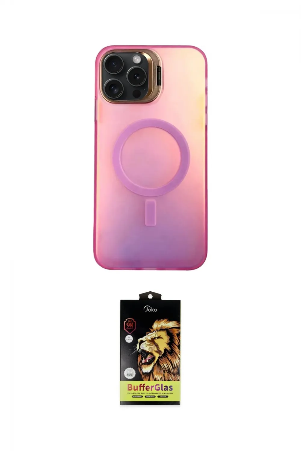 ieg™ iPhone 15 Pro Max Kılıf Doruk Klasik Prime - Siyah Buffer Cam Ekran Koruyucu