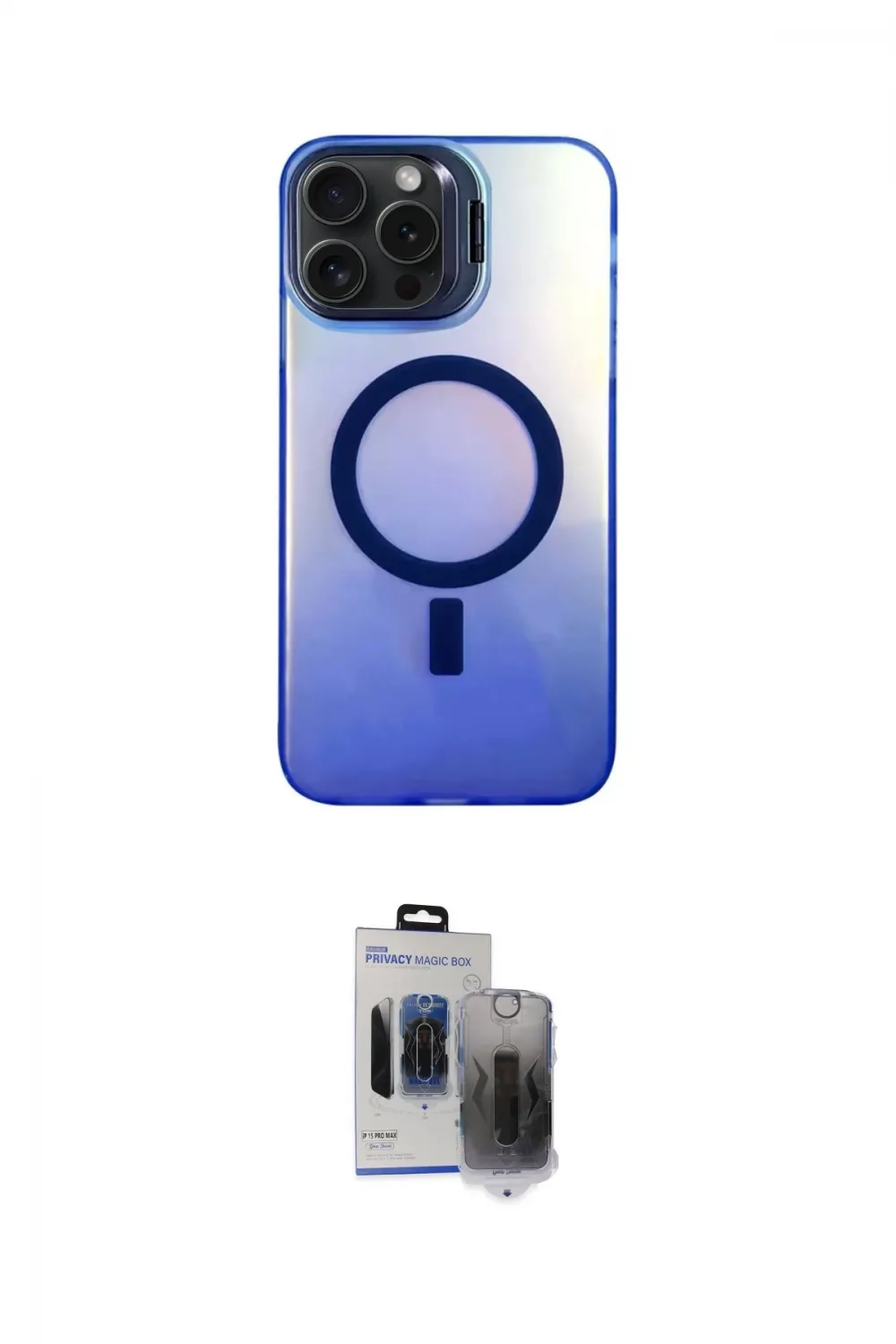 ieg™ iPhone 15 Pro Max Kılıf Doruk Klasik Prime - Siyah Vanessa Magic Hayalet Cam
