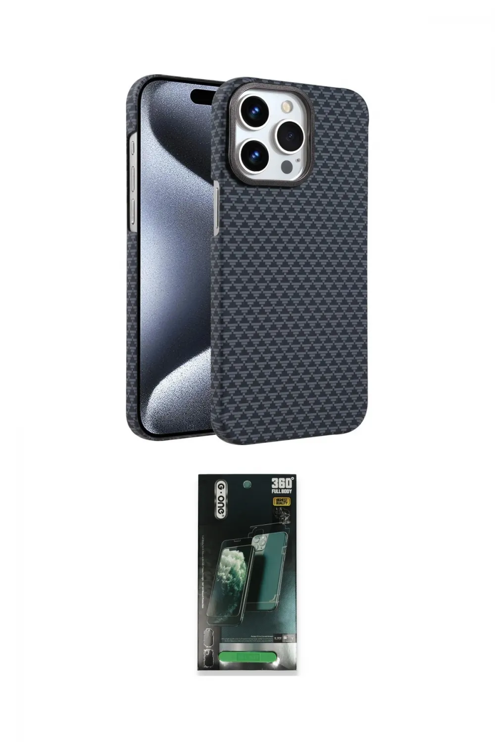 ieg™ iPhone 15 Pro Max Kılıf Doruk Serisi - Şeffaf 360 Full Body Arka Koruyucu