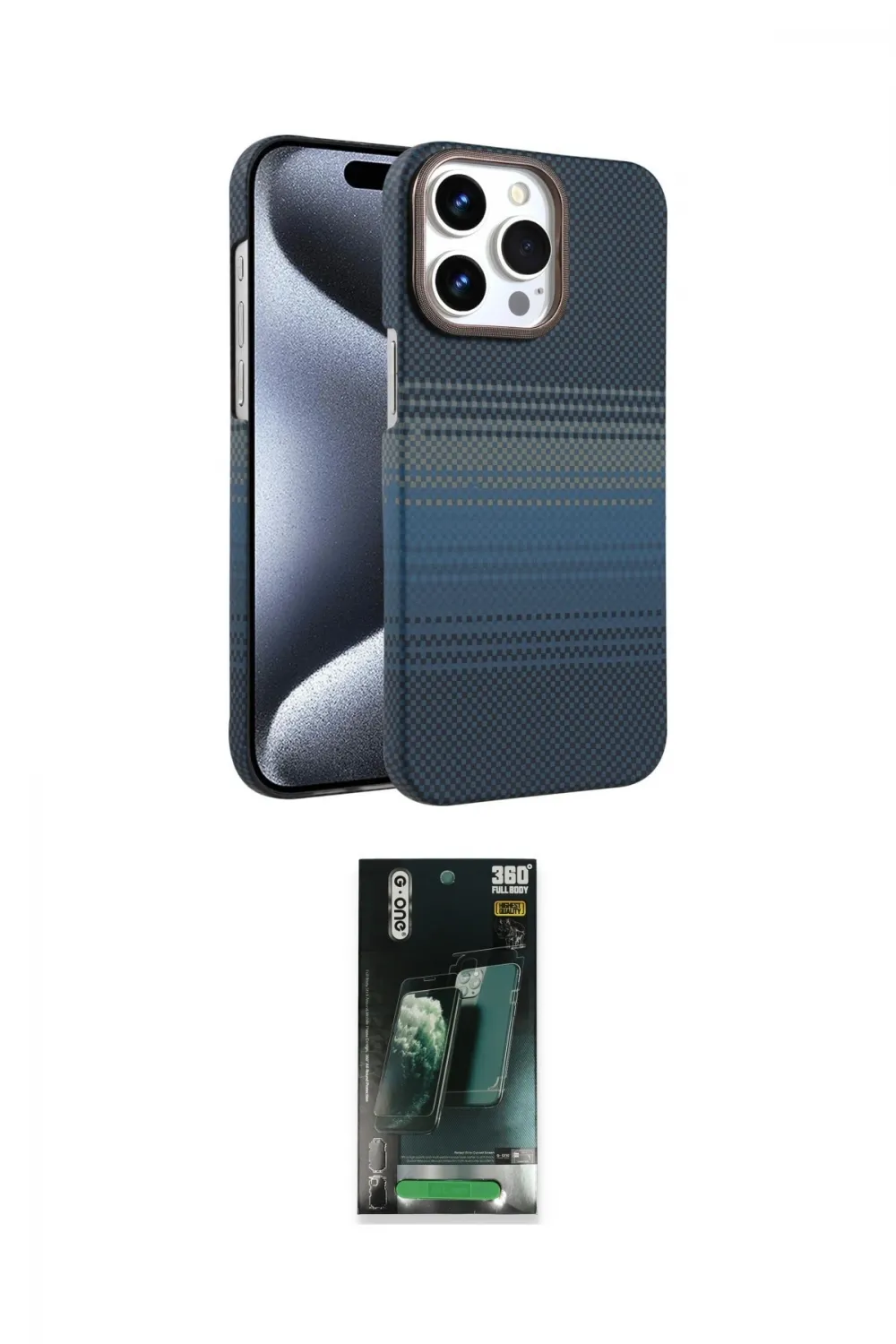 ieg™ iPhone 15 Pro Max Kılıf Doruk Serisi - Şeffaf 360 Full Body Arka Koruyucu