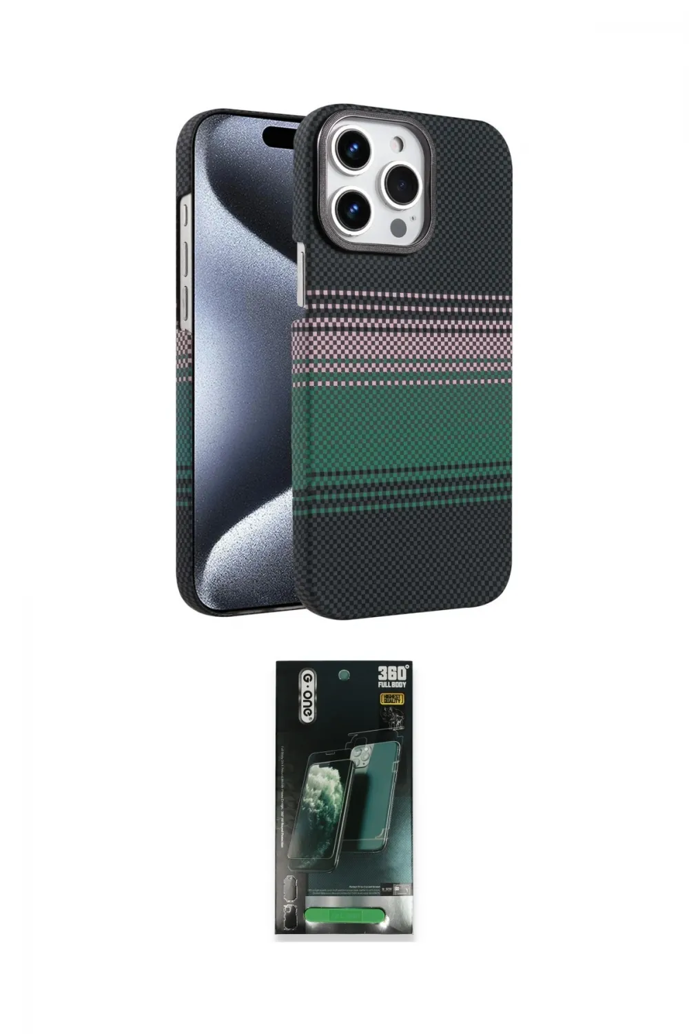ieg™ iPhone 15 Pro Max Kılıf Doruk Serisi - Şeffaf 360 Full Body Arka Koruyucu
