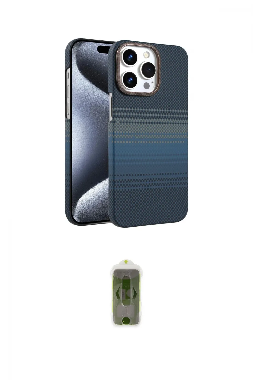ieg™ iPhone 15 Pro Max Kılıf Doruk Serisi - Siyah Joko Magic 5D Hayalet Cam