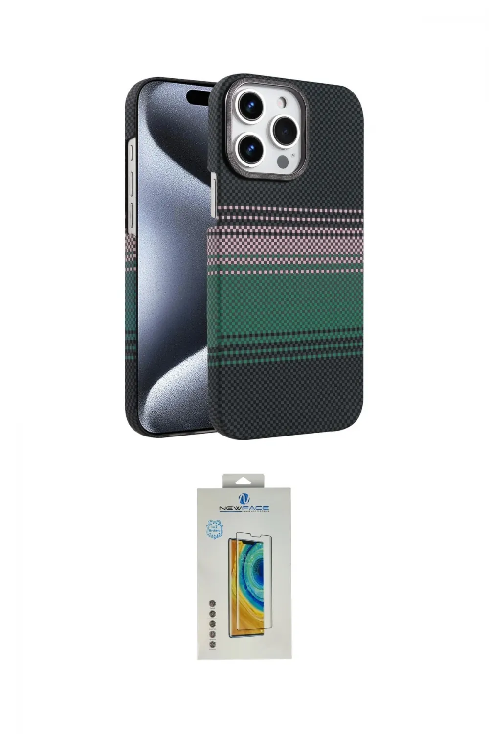 ieg™ iPhone 15 Pro Max Kılıf Doruk Serisi - Siyah Polymer Nano Ekran Koruyucu