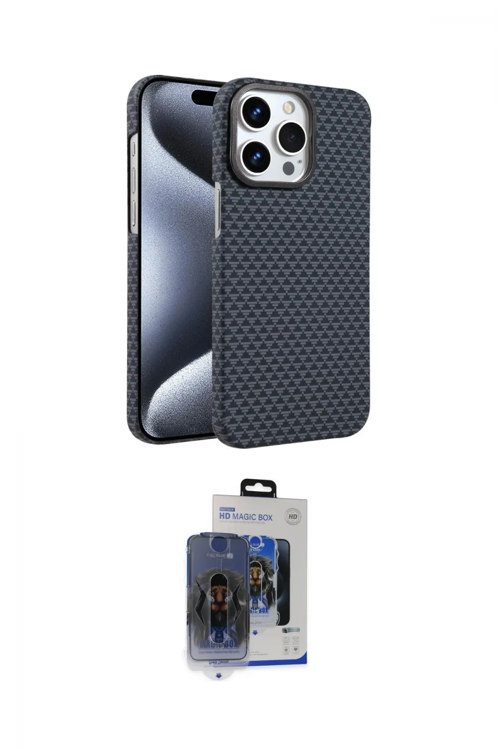 ieg™ iPhone 15 Pro Max Kılıf Doruk Serisi - Siyah Vanessa Magic Cam