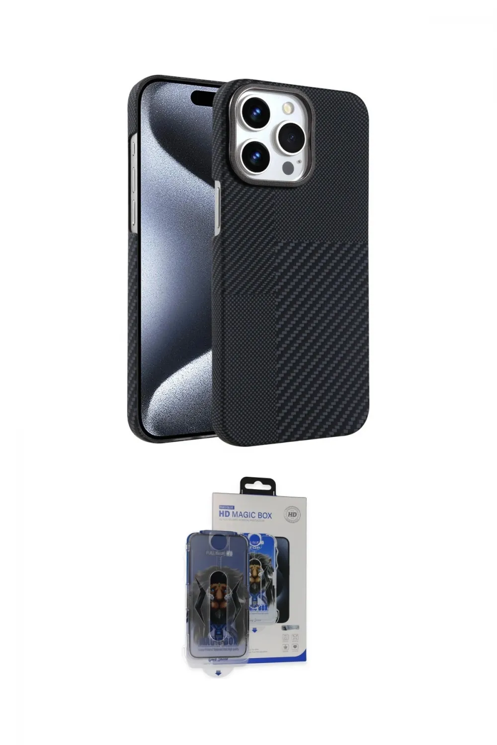 ieg™ iPhone 15 Pro Max Kılıf Doruk Serisi - Siyah Vanessa Magic Cam