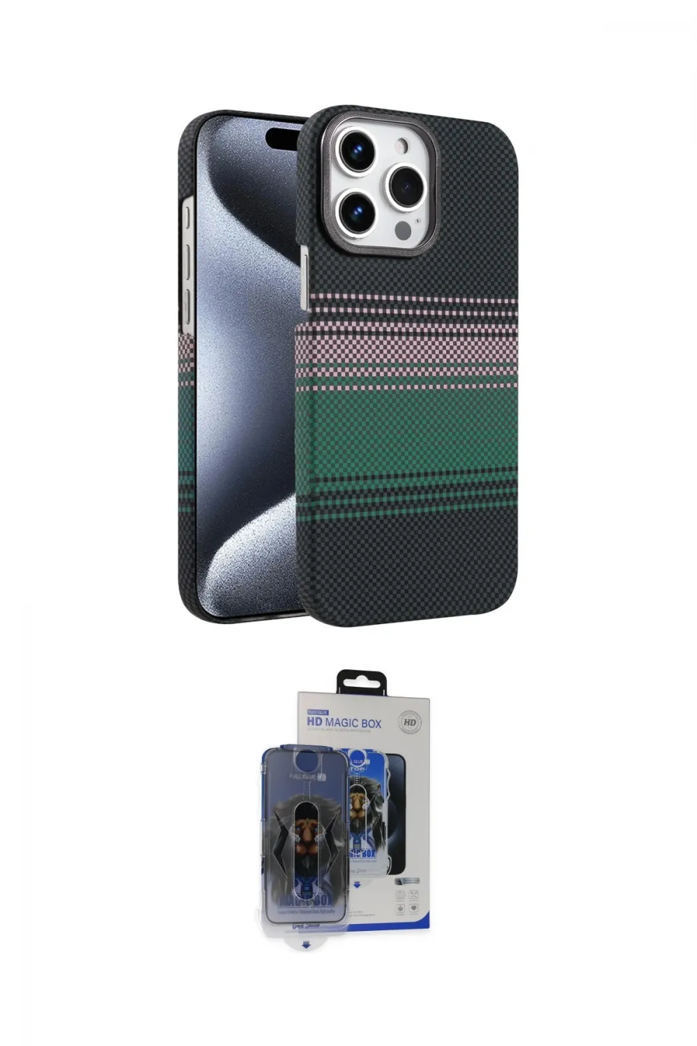 ieg™ iPhone 15 Pro Max Kılıf Doruk Serisi - Siyah Vanessa Magic Cam