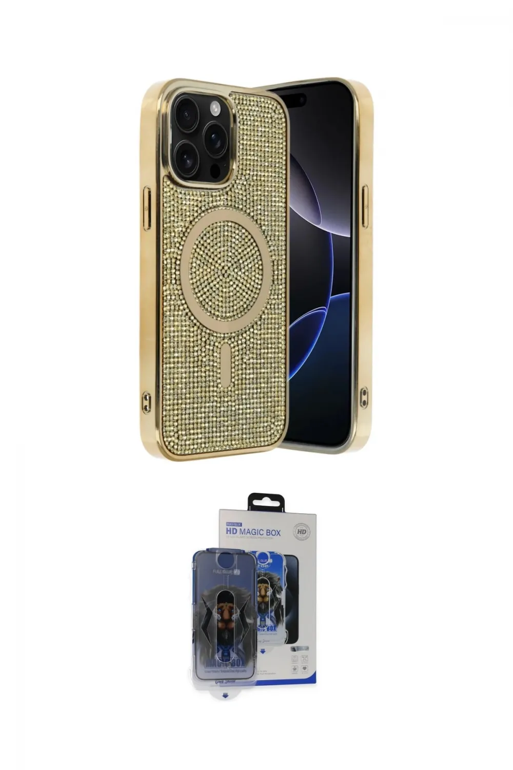 ieg™ iPhone 15 Pro Max Kılıf Eksen Çizgi - Siyah Vanessa Magic Cam