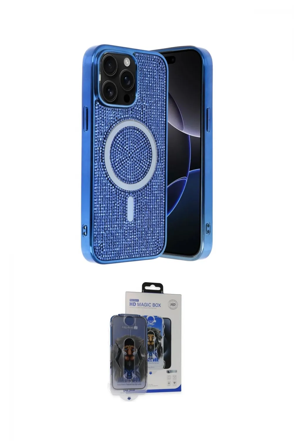 ieg™ iPhone 15 Pro Max Kılıf Eksen Çizgi - Siyah Vanessa Magic Cam