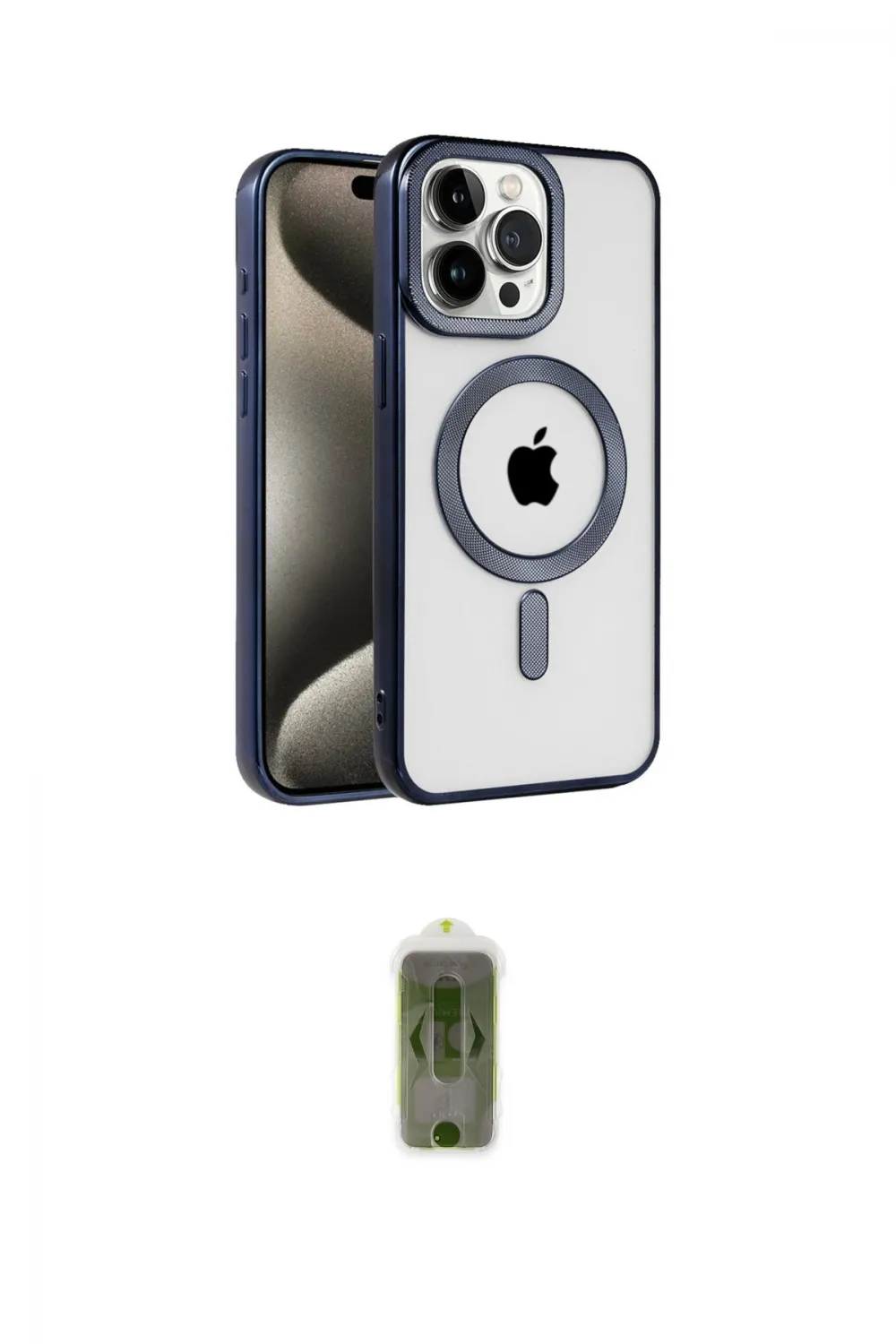 ieg™ iPhone 15 Pro Max Kılıf Eksen Form Koleksiyonu - Siyah Joko Magic 5D Hayalet Cam