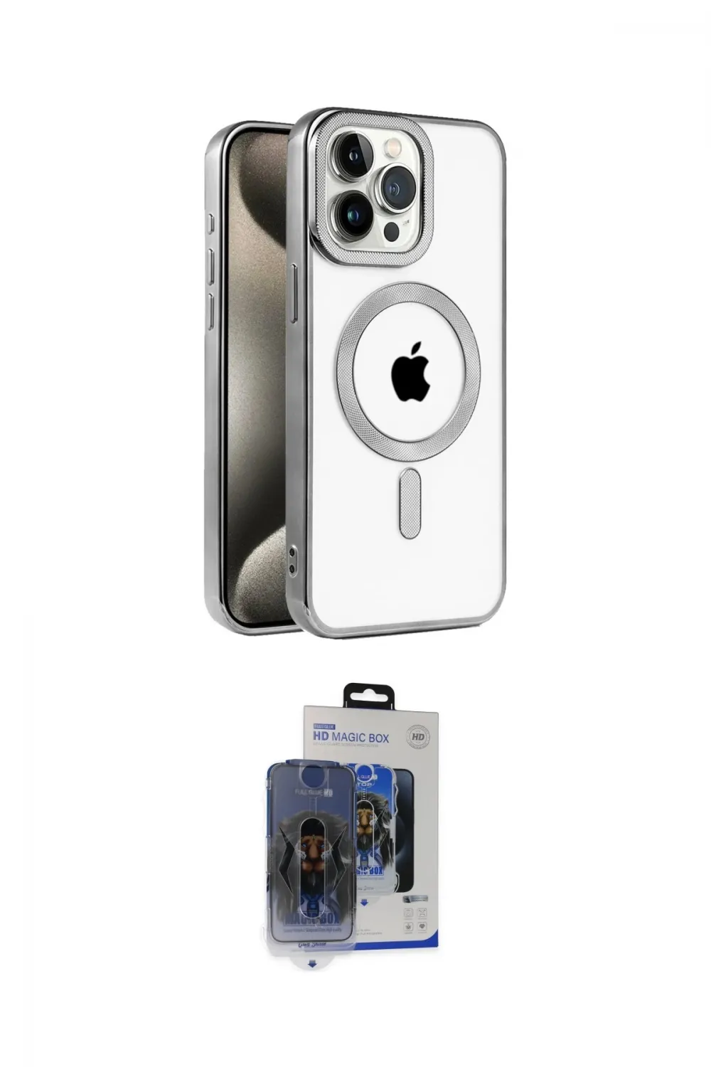 ieg™ iPhone 15 Pro Max Kılıf Eksen Form Koleksiyonu - Siyah Vanessa Magic Cam