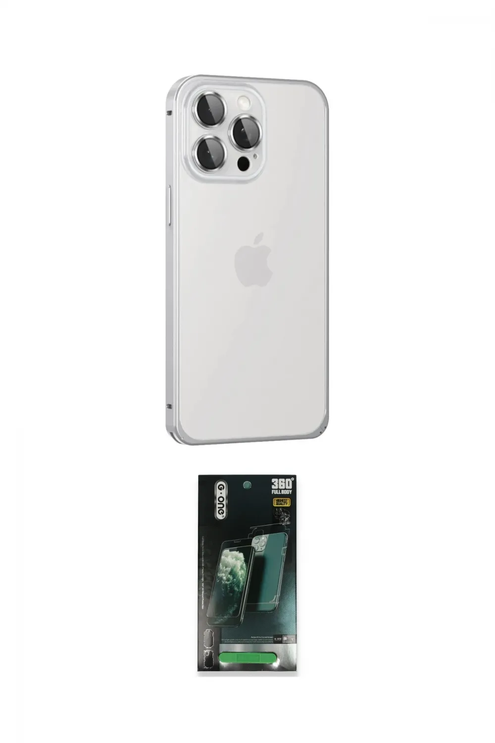 ieg™ iPhone 15 Pro Max Kılıf Eksen Form Serisi - Şeffaf 360 Full Body Arka Koruyucu