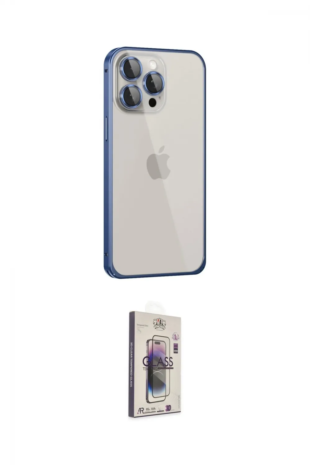 ieg™ iPhone 15 Pro Max Kılıf Eksen Form Serisi - Siyah Bilvis 3D Cam Ekran Koruyucu