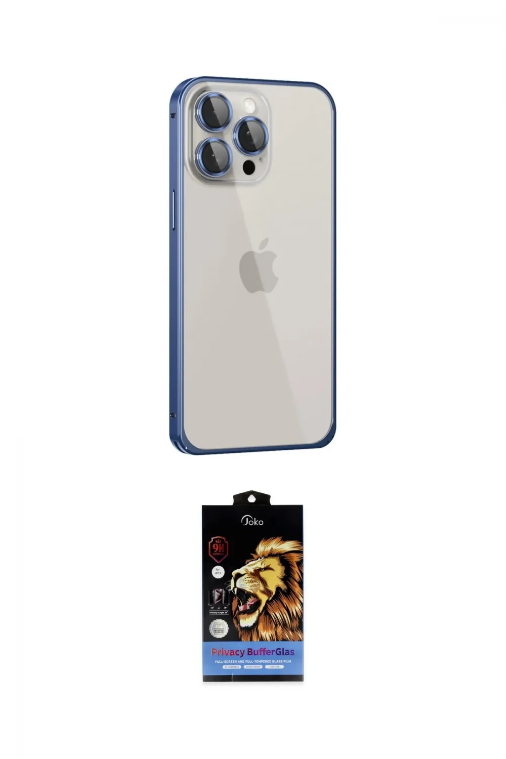 ieg™ iPhone 15 Pro Max Kılıf Eksen Form Serisi - Siyah Buffer Hayalet Cam Ekran Koruyucu
