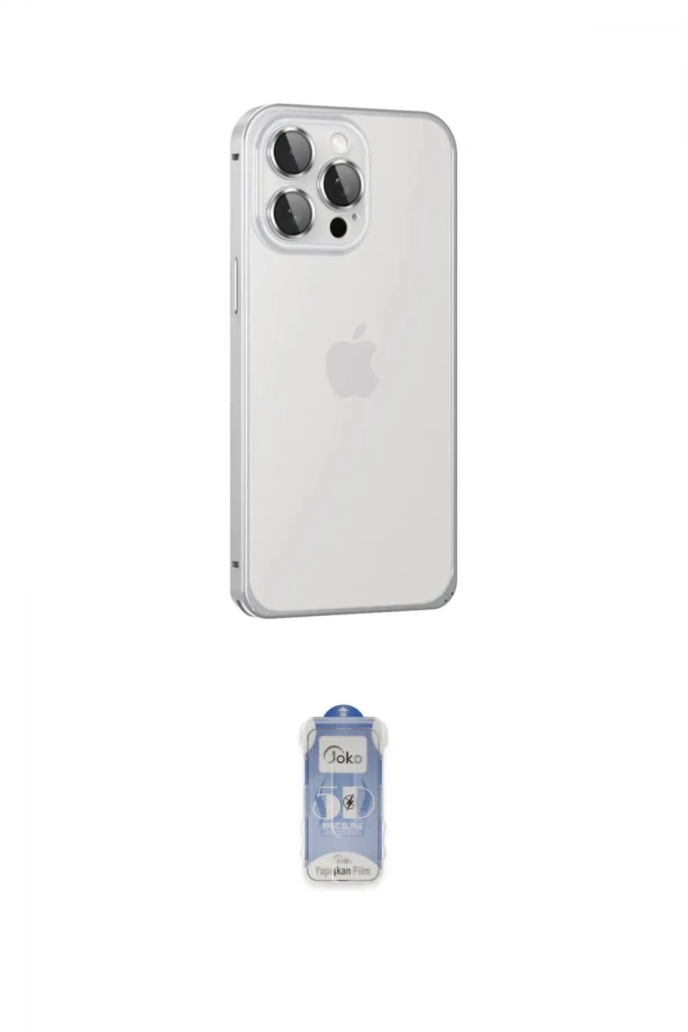 ieg™ iPhone 15 Pro Max Kılıf Eksen Form Serisi - Siyah Joko Magic 5D Cam