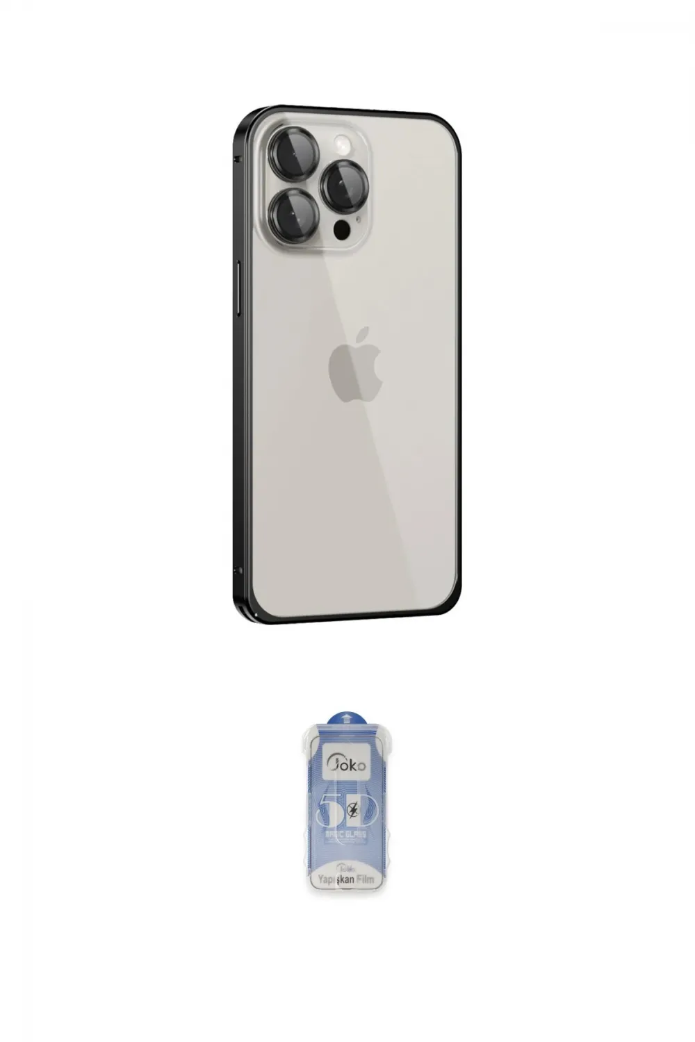 ieg™ iPhone 15 Pro Max Kılıf Eksen Form Serisi - Siyah Joko Magic 5D Cam