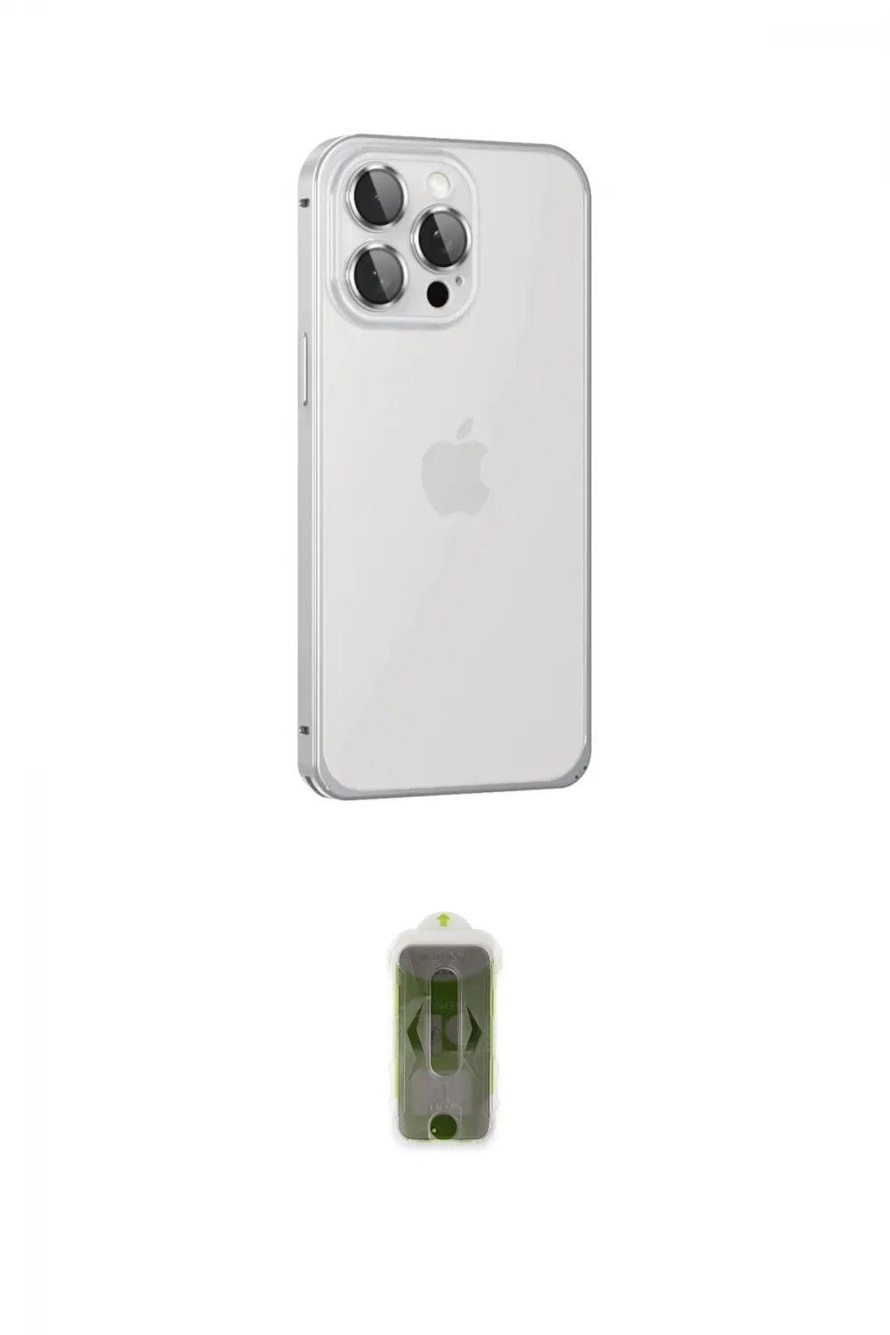 ieg™ iPhone 15 Pro Max Kılıf Eksen Form Serisi - Siyah Joko Magic 5D Hayalet Cam