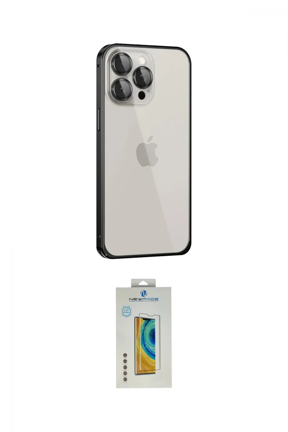 ieg™ iPhone 15 Pro Max Kılıf Eksen Form Serisi - Siyah Polymer Nano Ekran Koruyucu