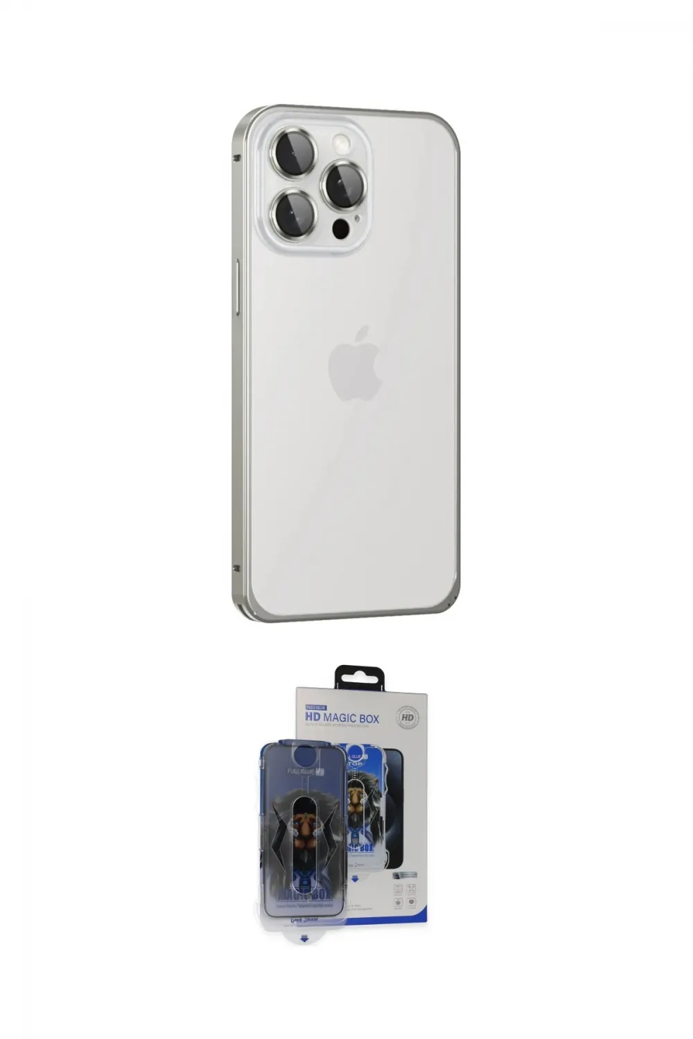 ieg™ iPhone 15 Pro Max Kılıf Eksen Form Serisi - Siyah Vanessa Magic Cam