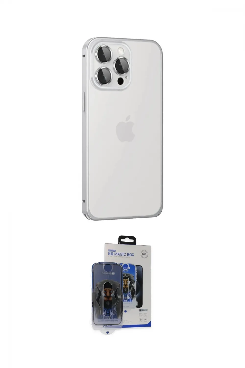 ieg™ iPhone 15 Pro Max Kılıf Eksen Form Serisi - Siyah Vanessa Magic Cam